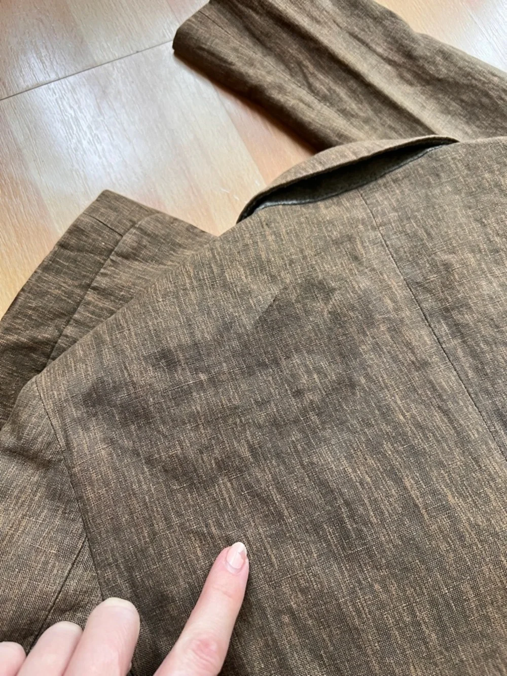 Topshop tobacco medium Brown tan Linen-Blend Blazer - Picture 13 of 13